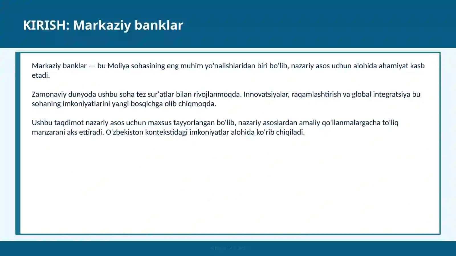 Markaziy banklar 2