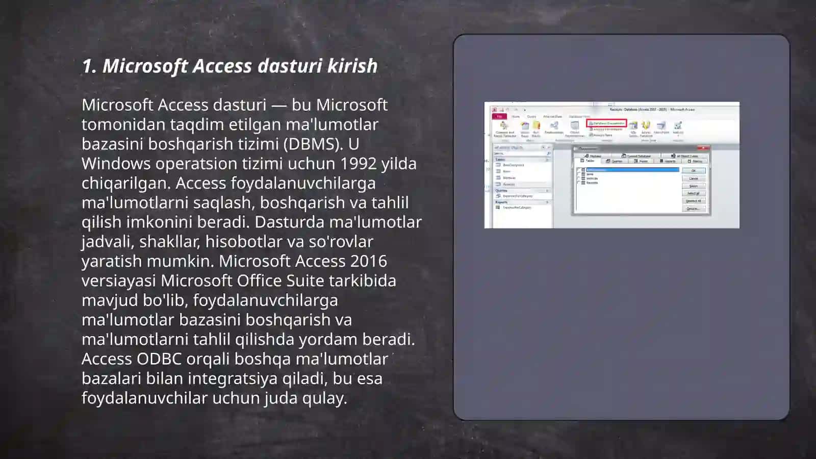 Microsoft Access Dasturi 3