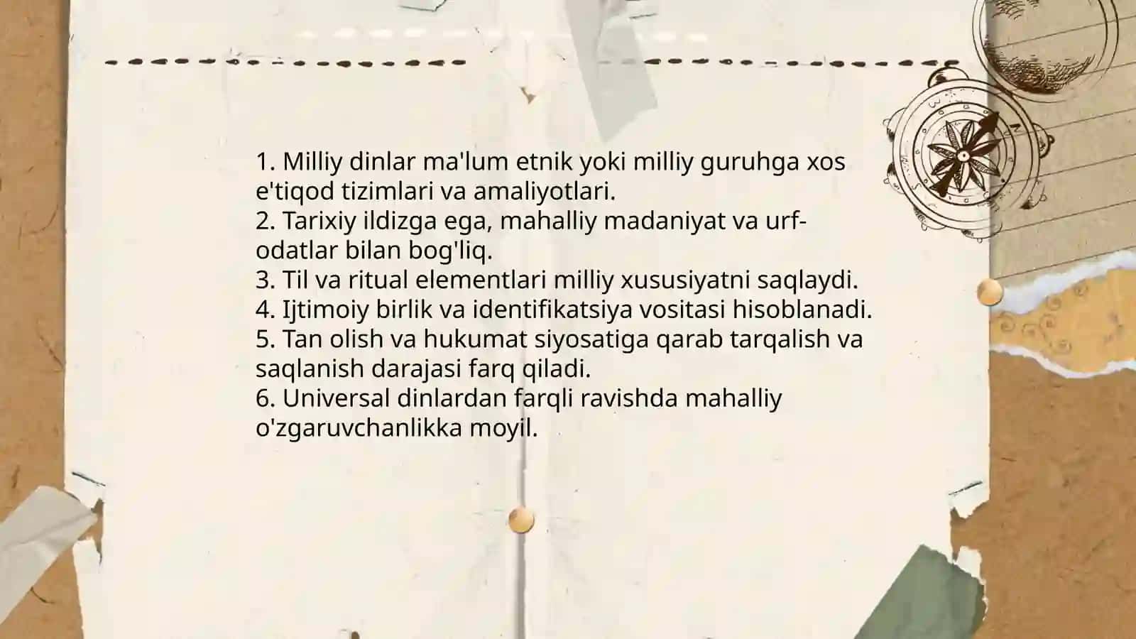 Milliy dinlar 3
