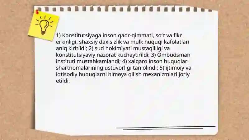 Yangi O‘zbekistonda inson haq-huquqlari va erkinliklari kafolatining yaratilishi 3