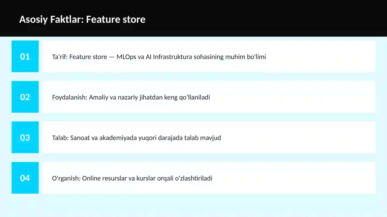 Feature store 3