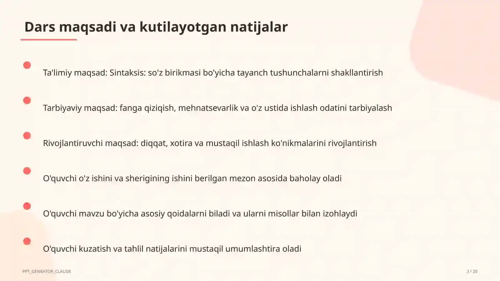 Sintaksis: so'z birikmasi (8-sinf) 3