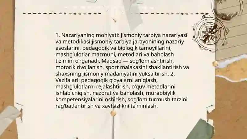 Jismoniy tarbiya nazaryasi va metodikasi predmeti 3