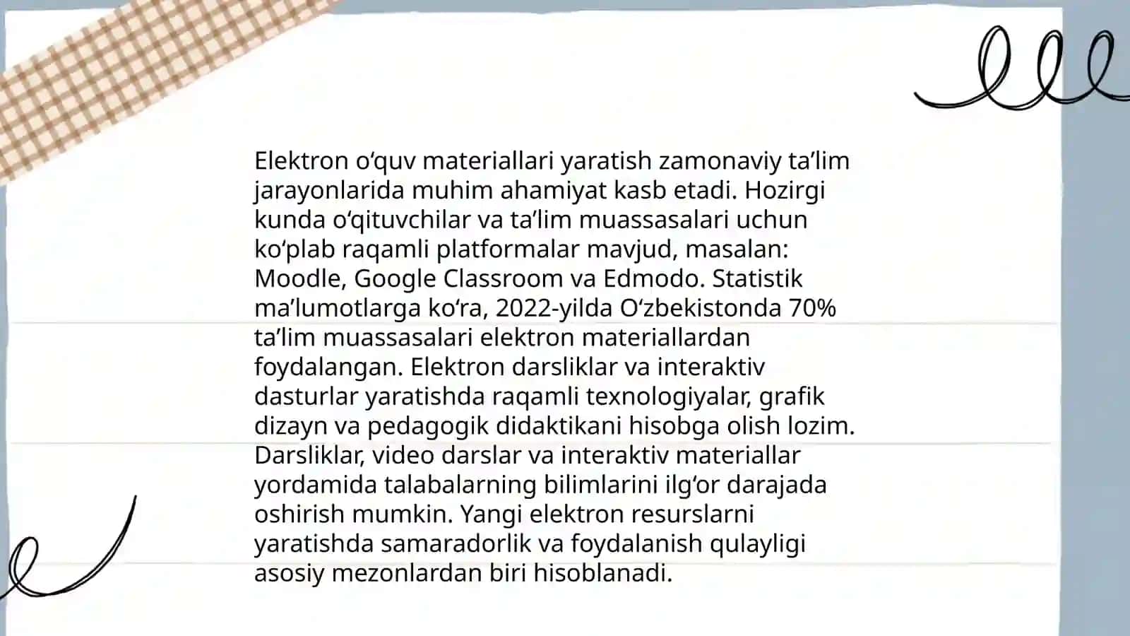 Elektron o‘quv materiallari yaratish 3