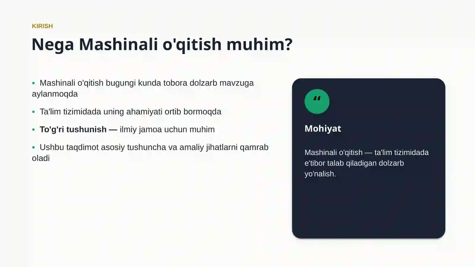 Mashinali o'qitish 3