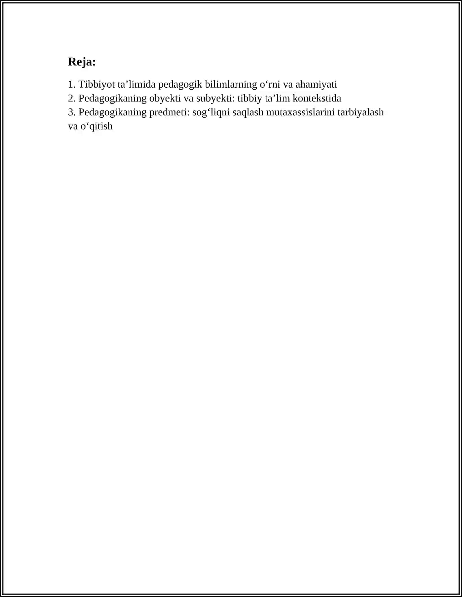 TIBBIYOTDA PEDAGOGIK BILIMLARNING O'RNI VA AHAMIYATI 3