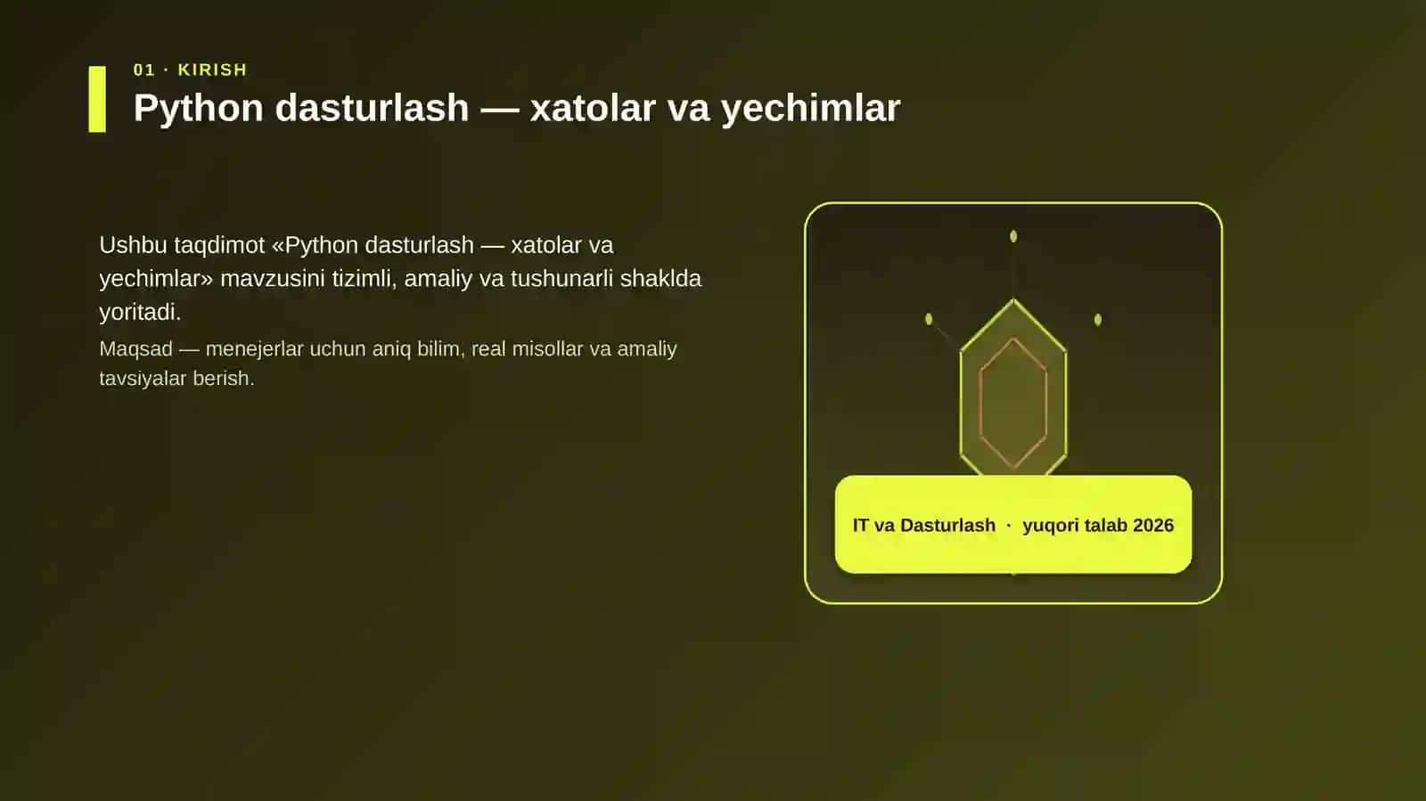Python dasturlash — xatolar va yechimlar 3