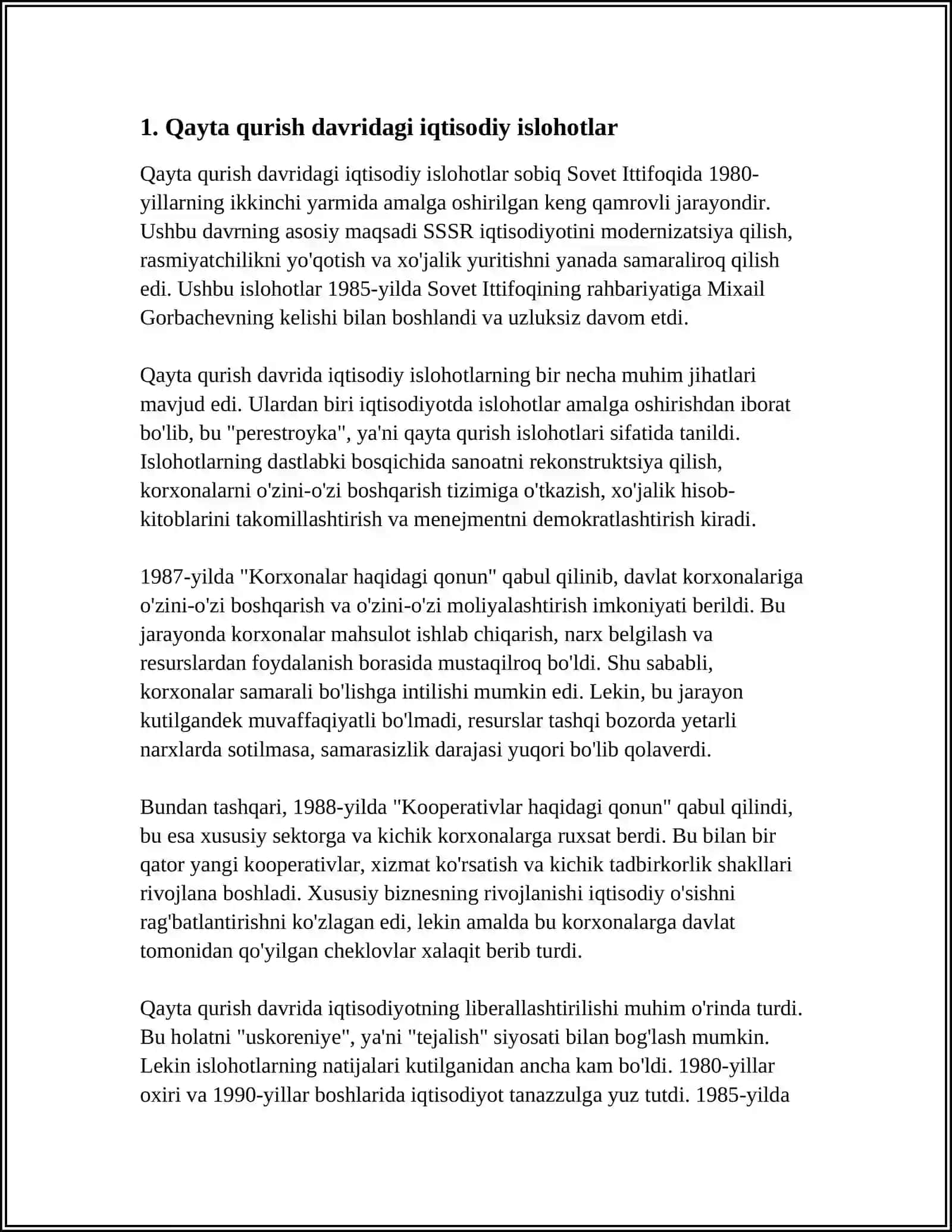 'QAYTA QURISH'' YILLARIDA O'ZBEKISTONDAGI IJTIMOIY SIYOSIY VAZIYAT' 3
