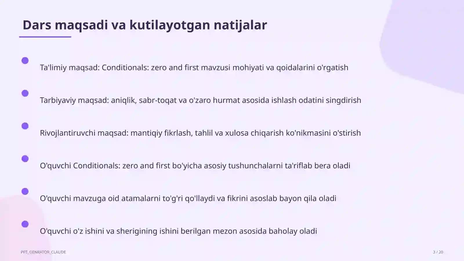Conditionals: zero and first (8-sinf) 3