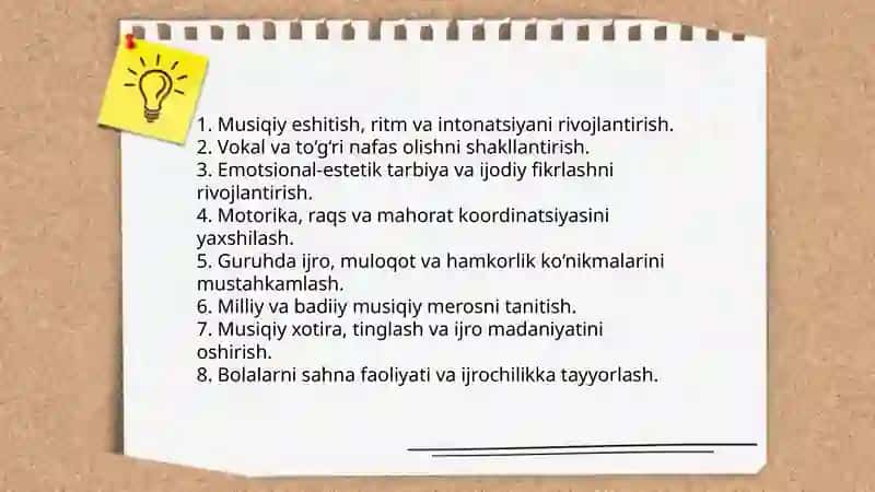 Maktabgacha ta’lim tashkilotlarida musiqa mashg’ulotlarining maqsad Va vazifalari 3