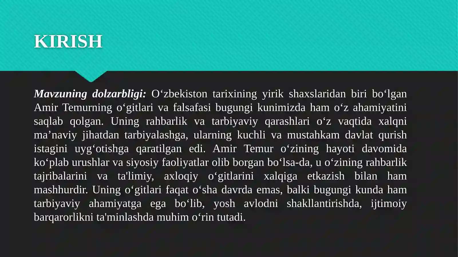 Amir Temur  o‘gitlarining tarbiyaviy  ahamiyati 3