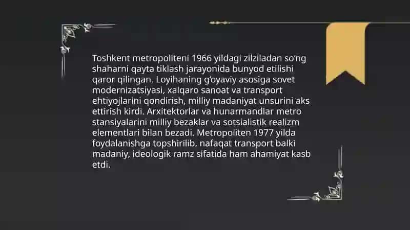 Toshkent metropolitenining rivojlanish bosqichlari 3