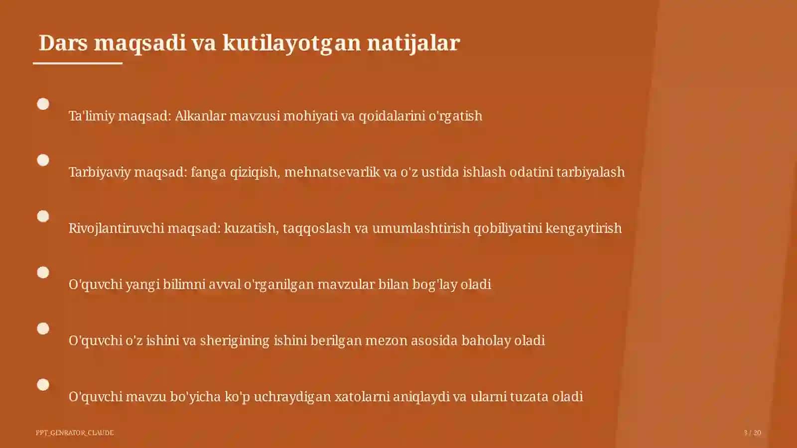Alkanlar (10-sinf) 3
