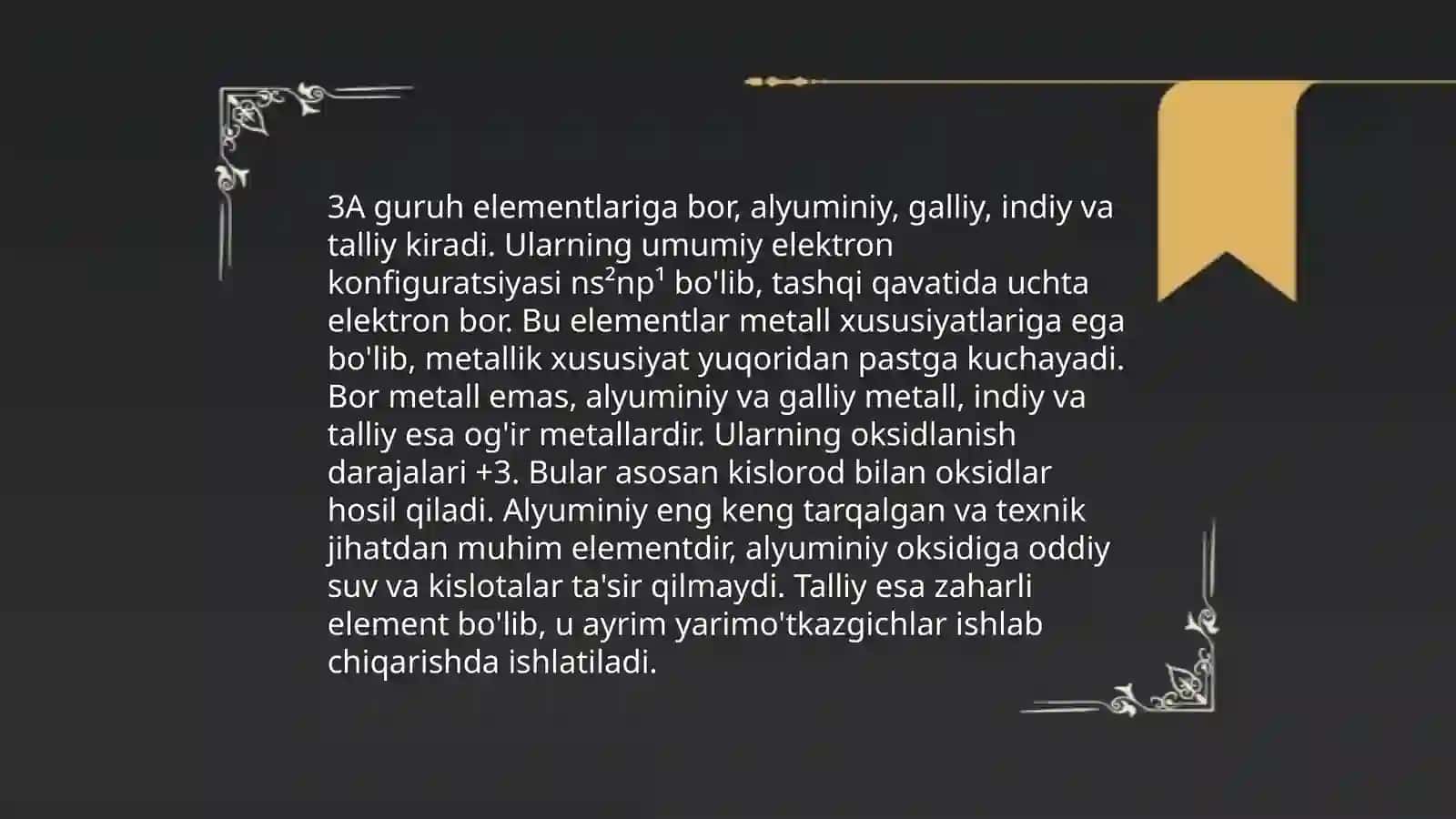 3A guruh elementlari 3