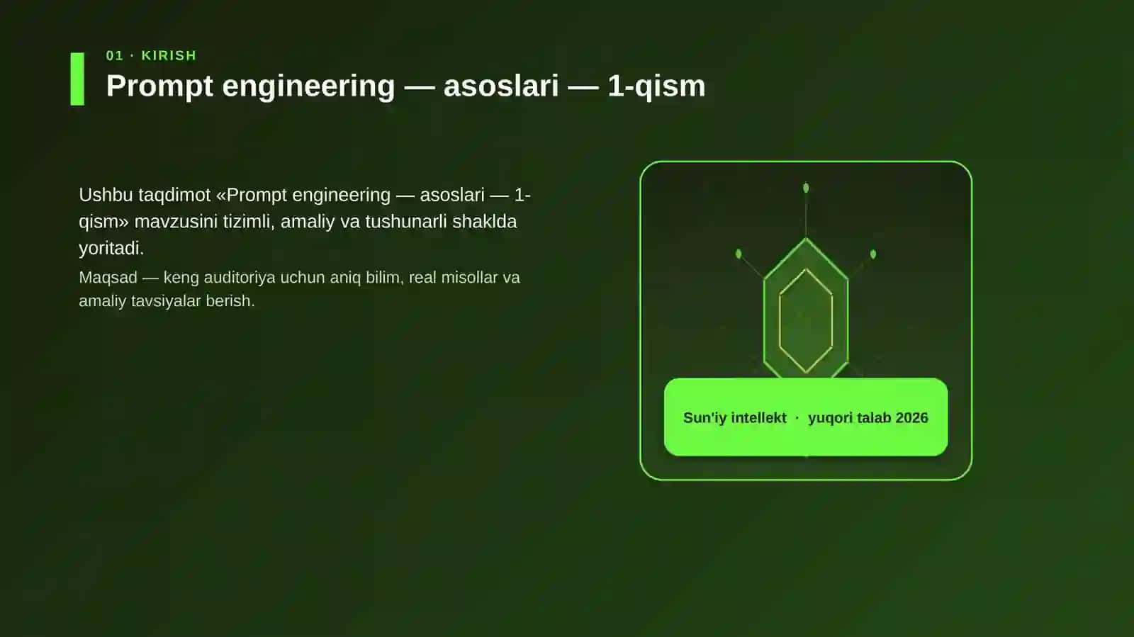 Prompt engineering — asoslari — 1-qism 3