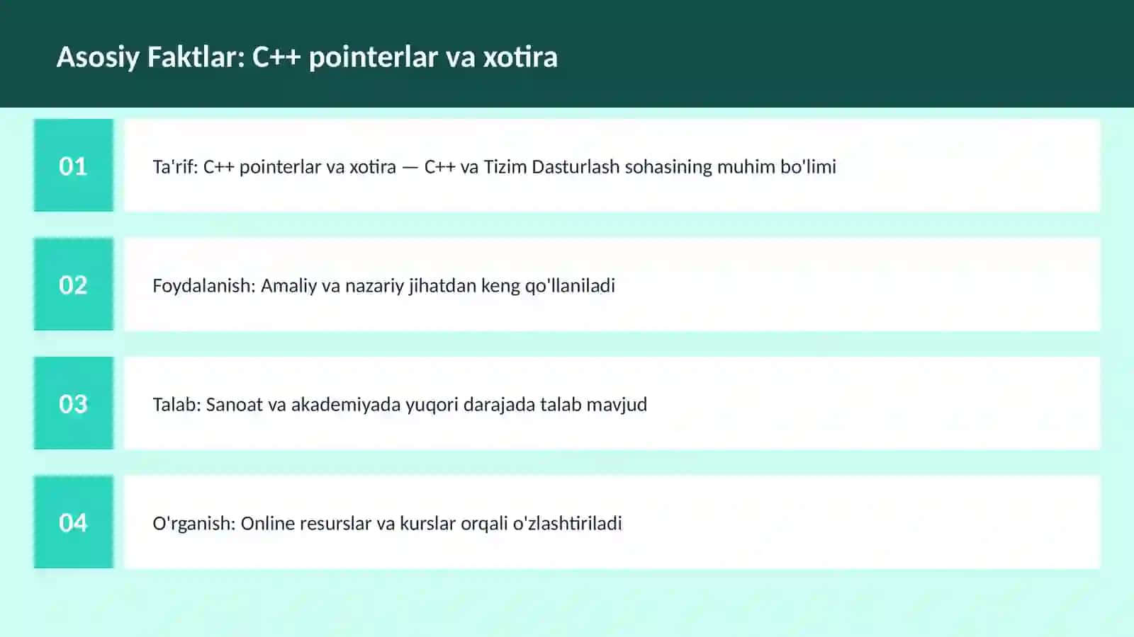 C++ pointerlar va xotira 3