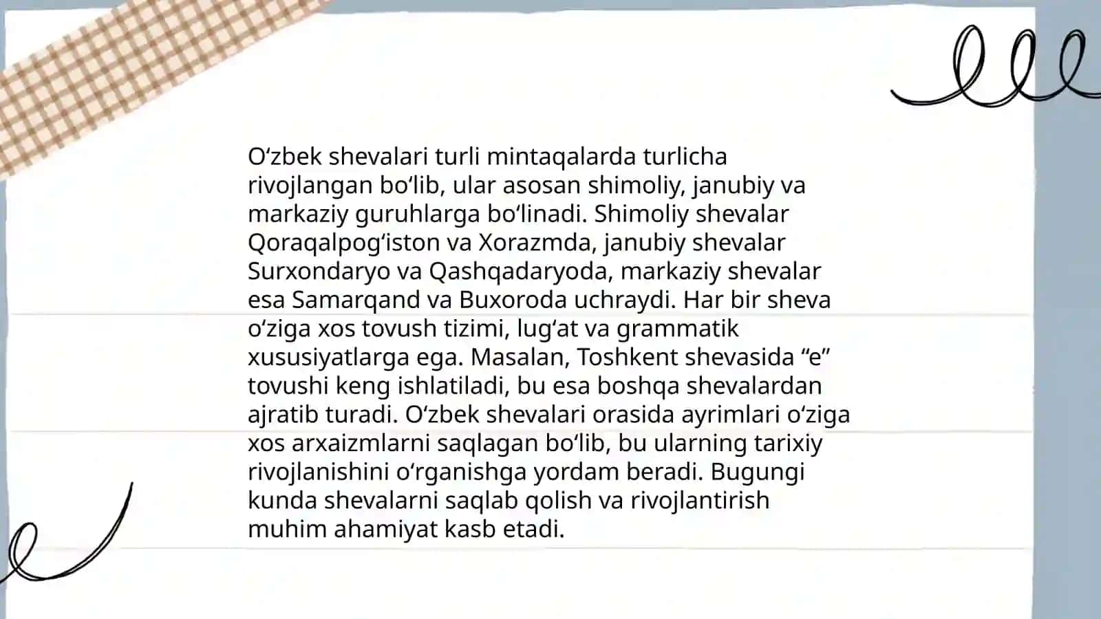 Oʻzbek shevalarining tasnifi 3