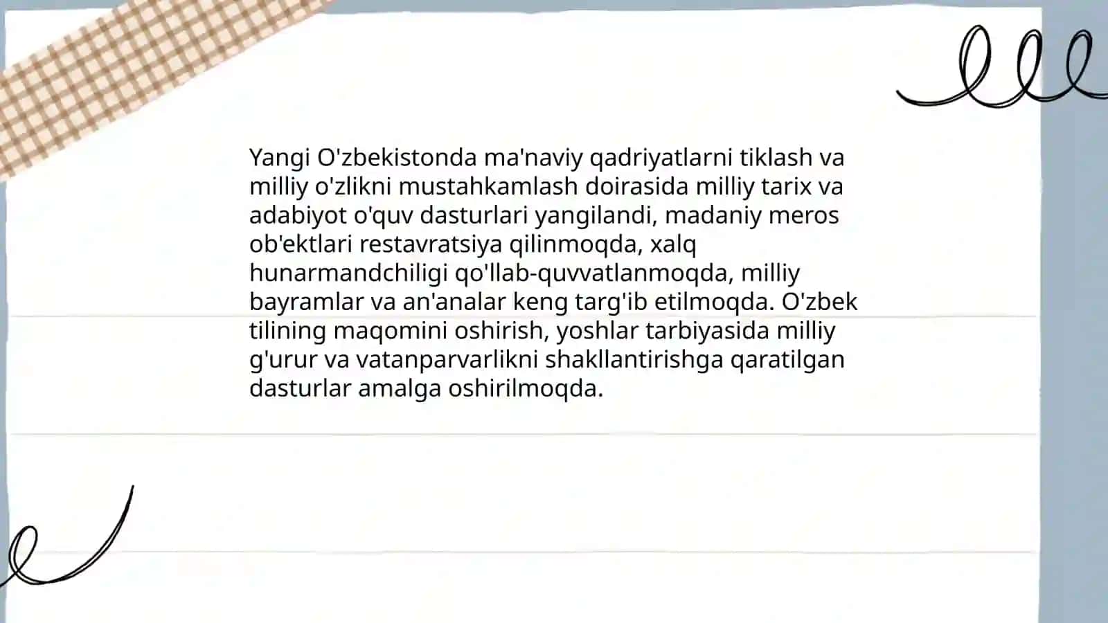 Yangi O'zbekistonda amalga oshirilayotgan ma'naviy o'zgarishlar 3
