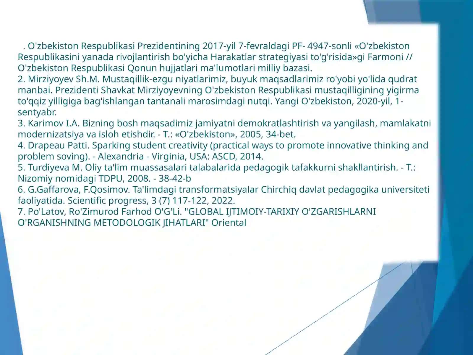 Kreativ tayyorgarlikning shakllantirish omillari 3