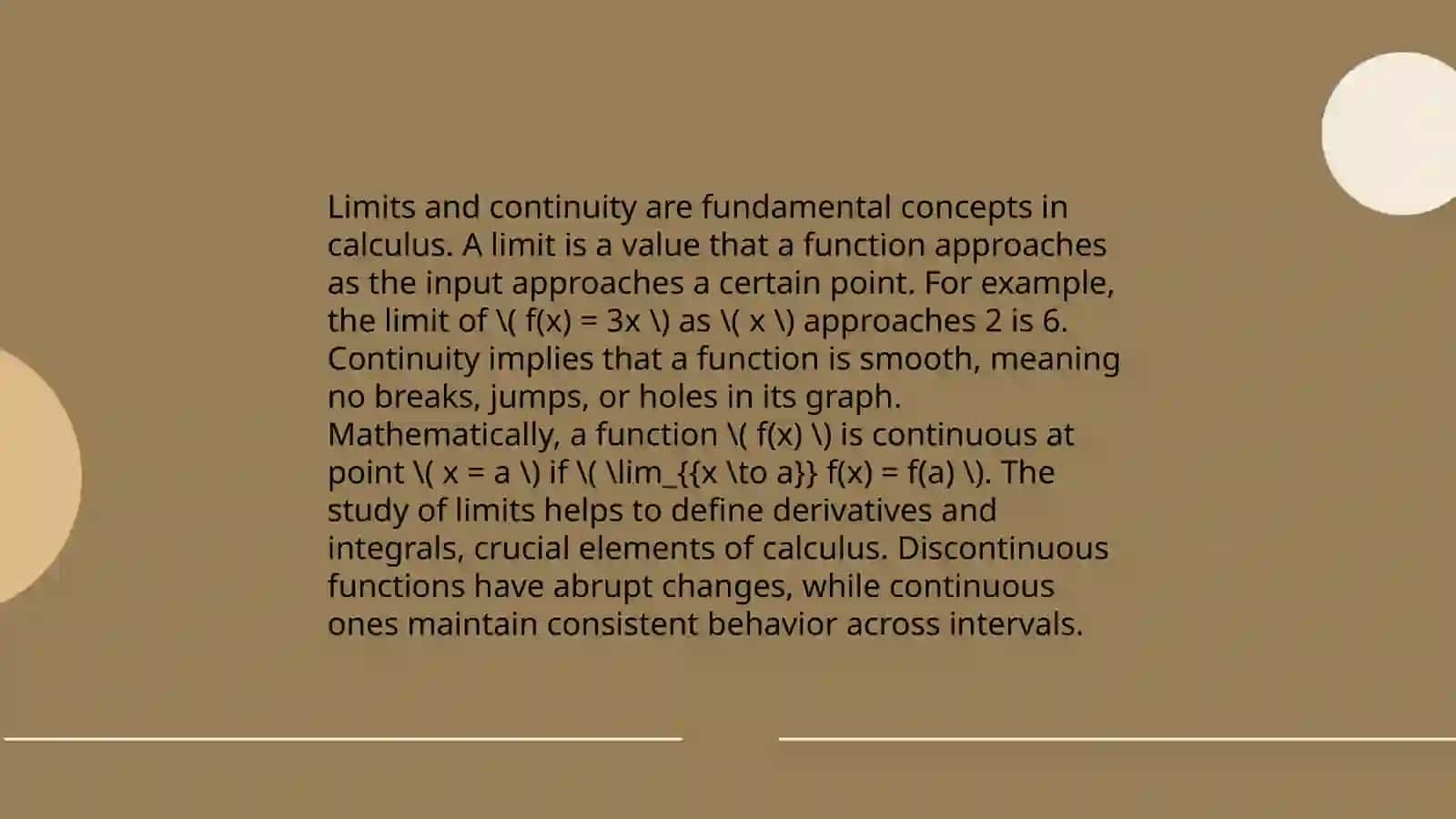 Calculus I (Differential calculus) 3