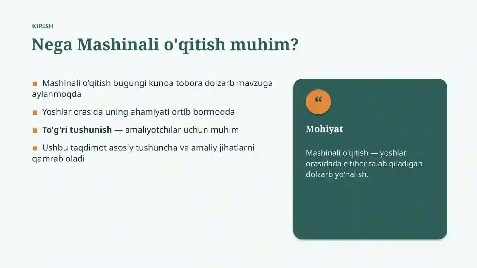 Mashinali o'qitish 3