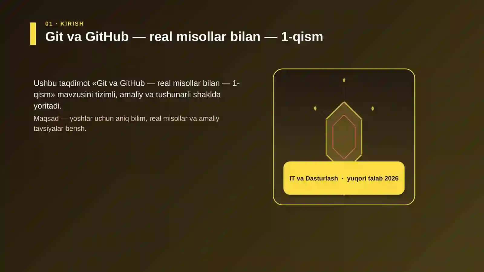 Git va GitHub — real misollar bilan — 1-qism 3