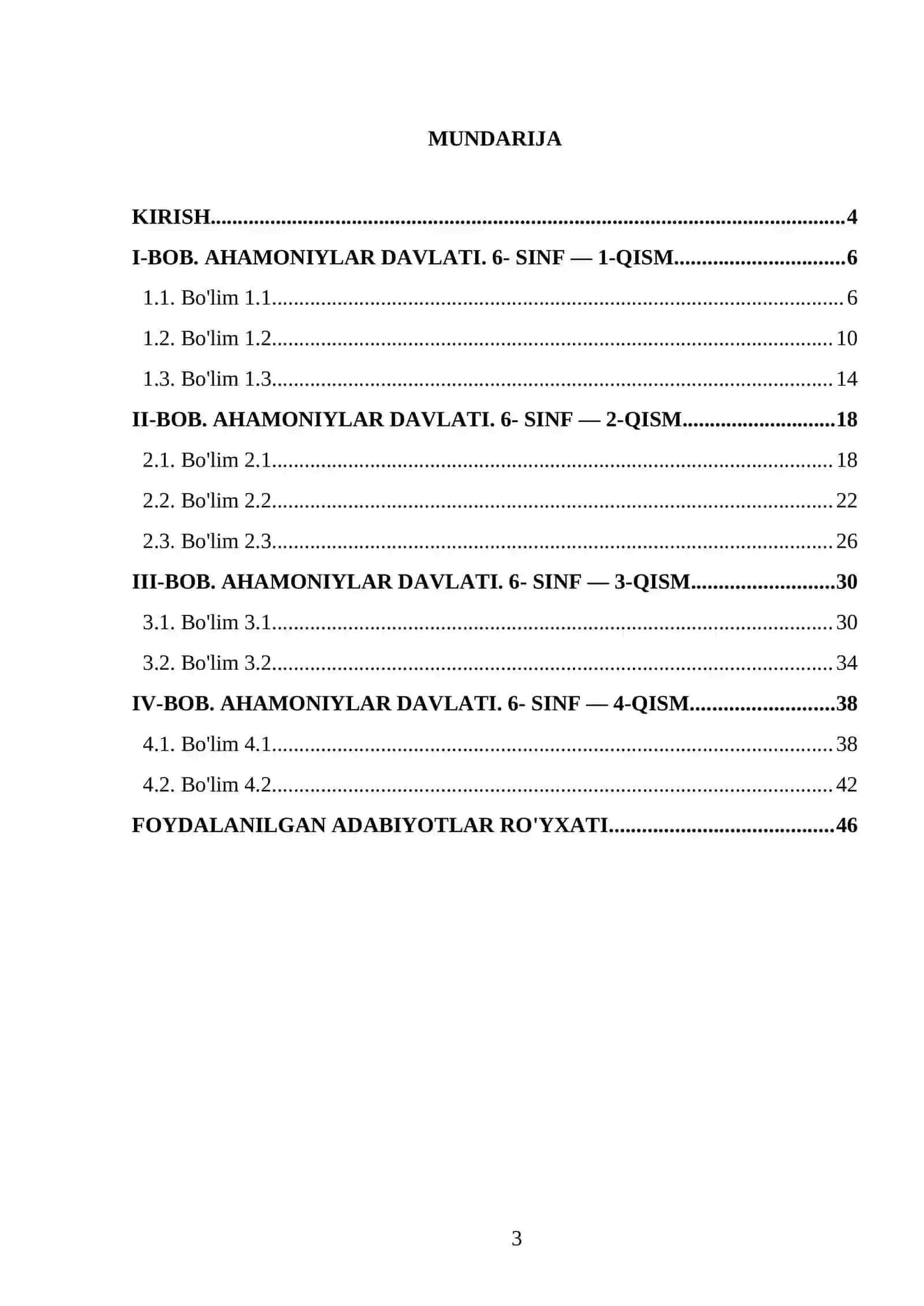 AHAMONIYLAR DAVLATI. 6- SINF 3