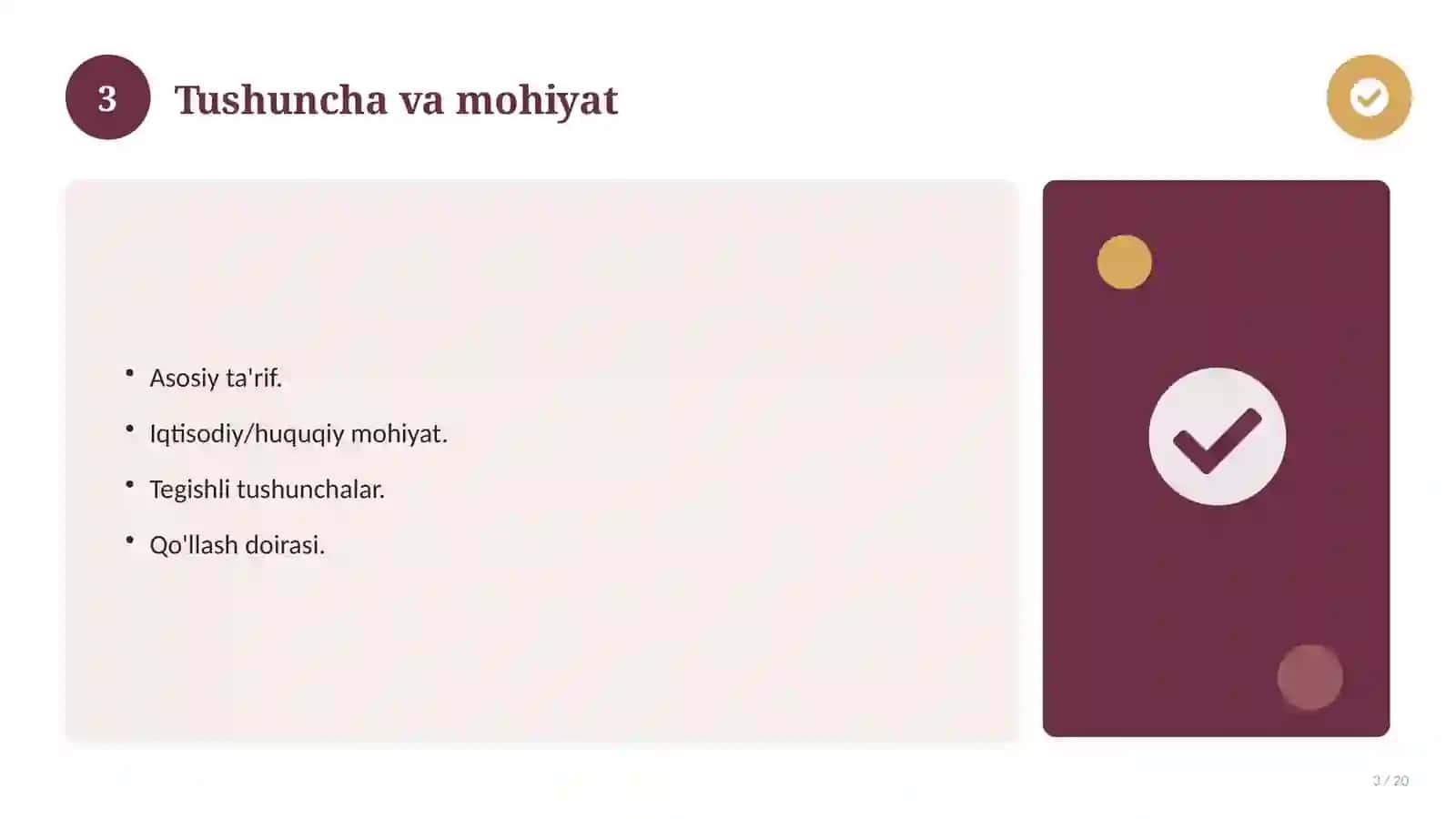 Iqtisodiy bilim asoslari fanidan 8-sinf: amaliy mashg'ulot ishlanmasi 3
