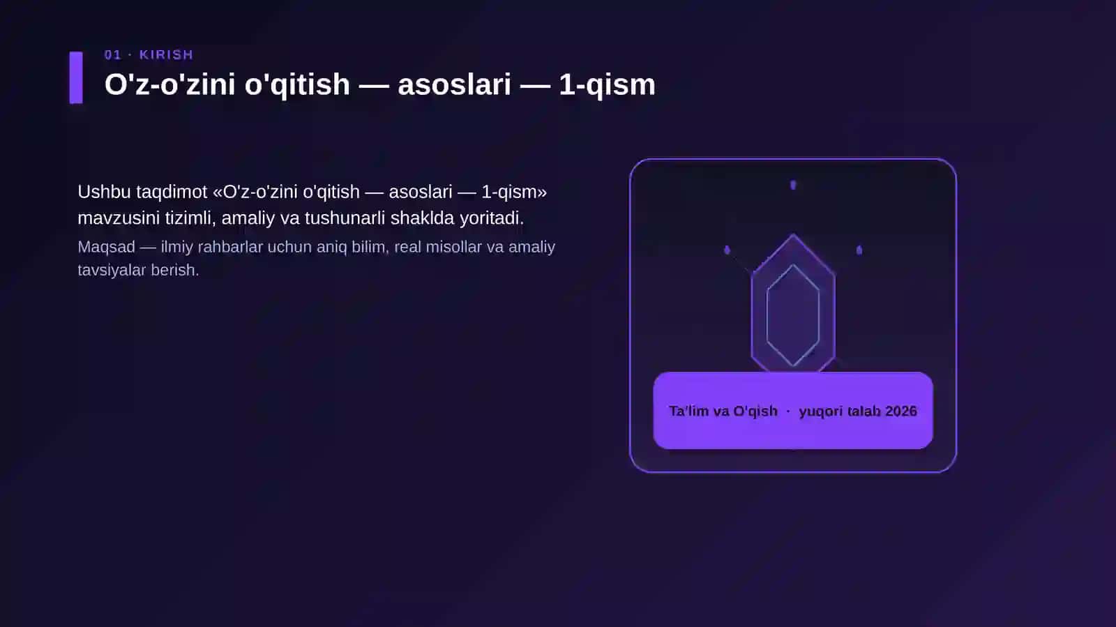 O'z-o'zini o'qitish — asoslari — 1-qism 3