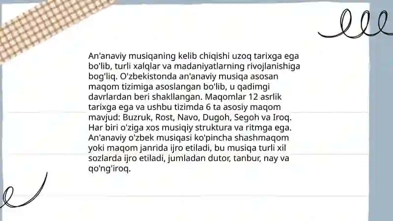 An'anaviy musiqiy ijodining tarixiy ko‘rinishlari 3