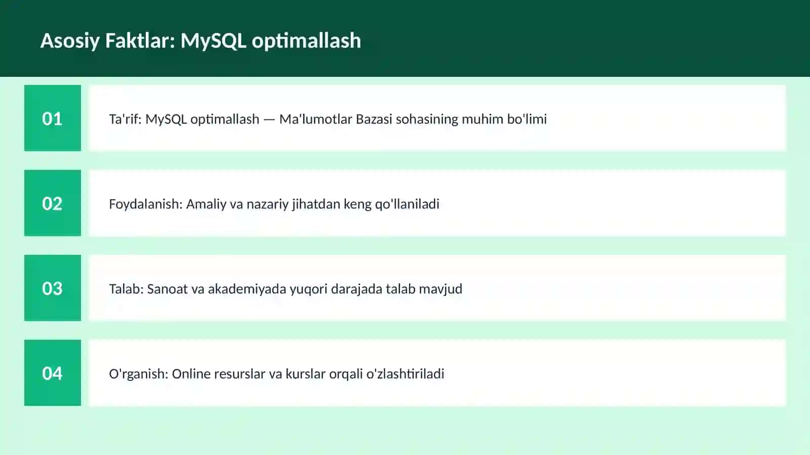 MySQL optimallash 3