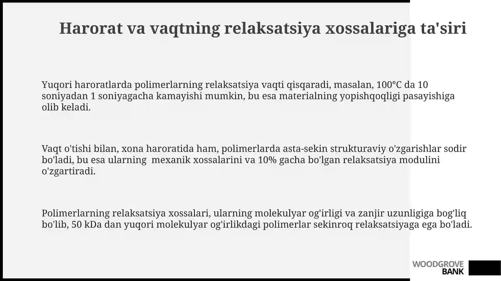 Polimerlarning relaksatsion xossalari 3