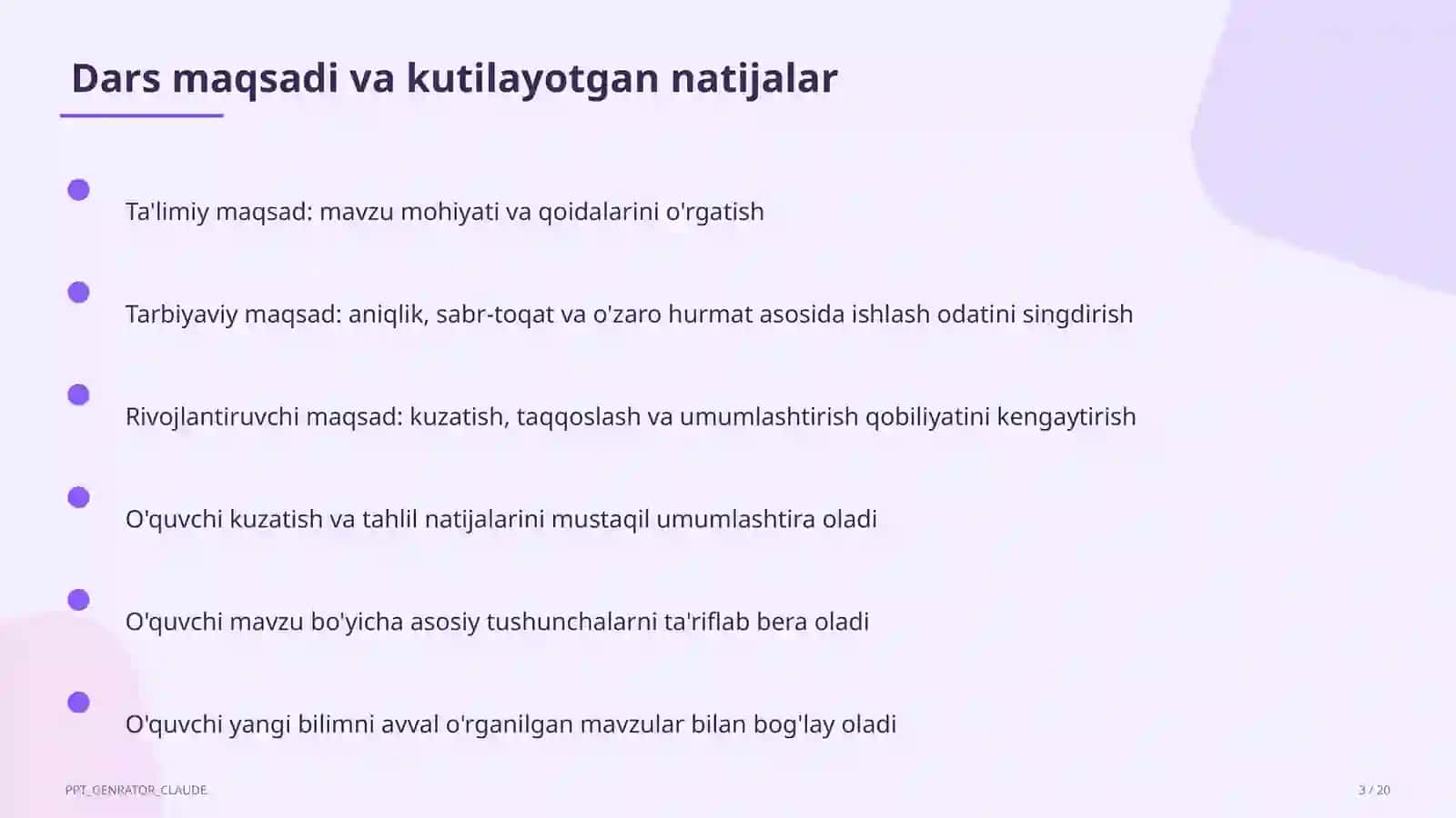 Belgi va harakat bildirgan so'zlar (2-sinf) 3