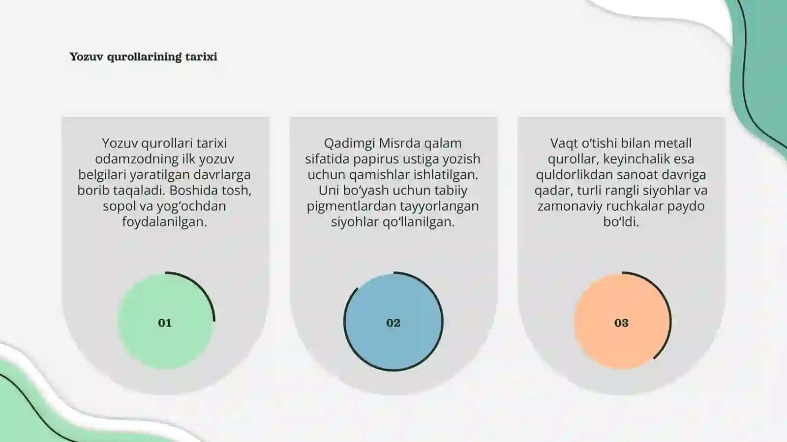 Yozuv qurollari va materiallari 3