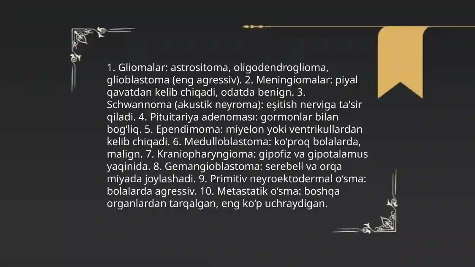 Bosh miya o’smalari 3