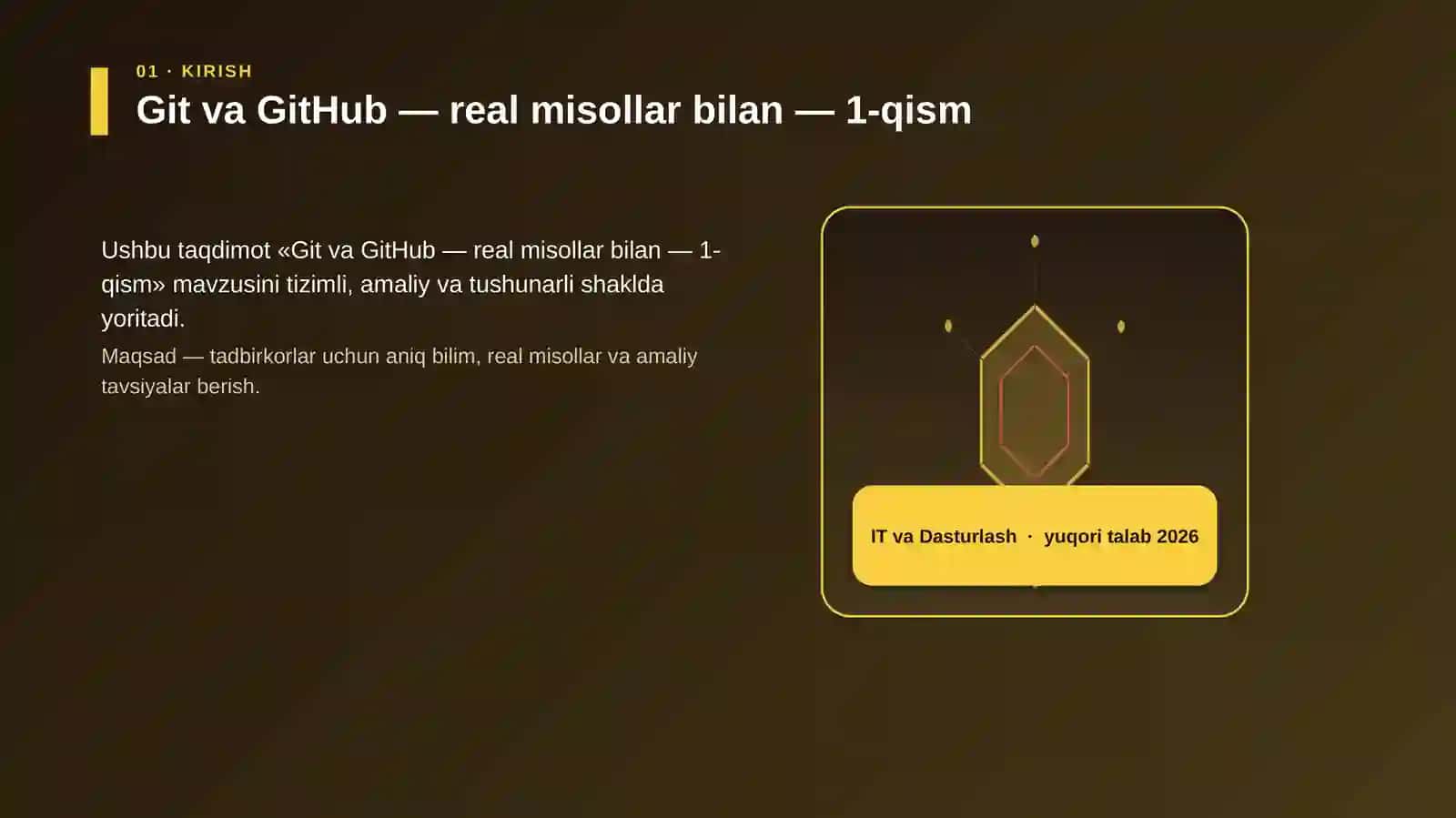 Git va GitHub — real misollar bilan — 1-qism 3