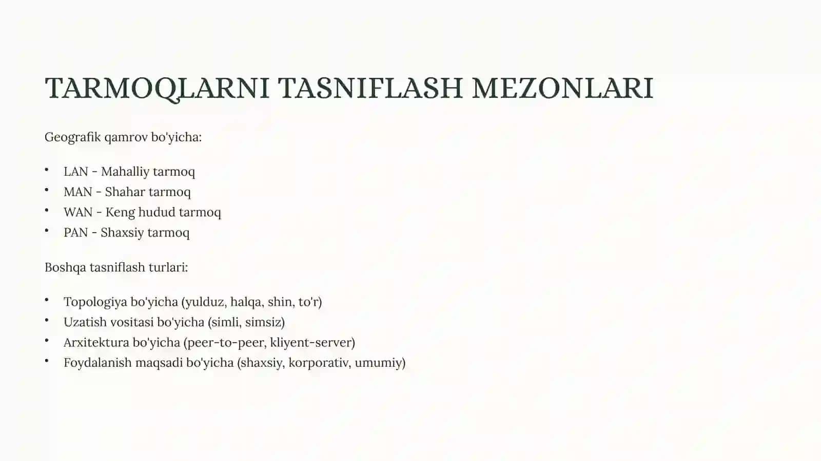 LAN, MAN va WAN tarmoqlari 3