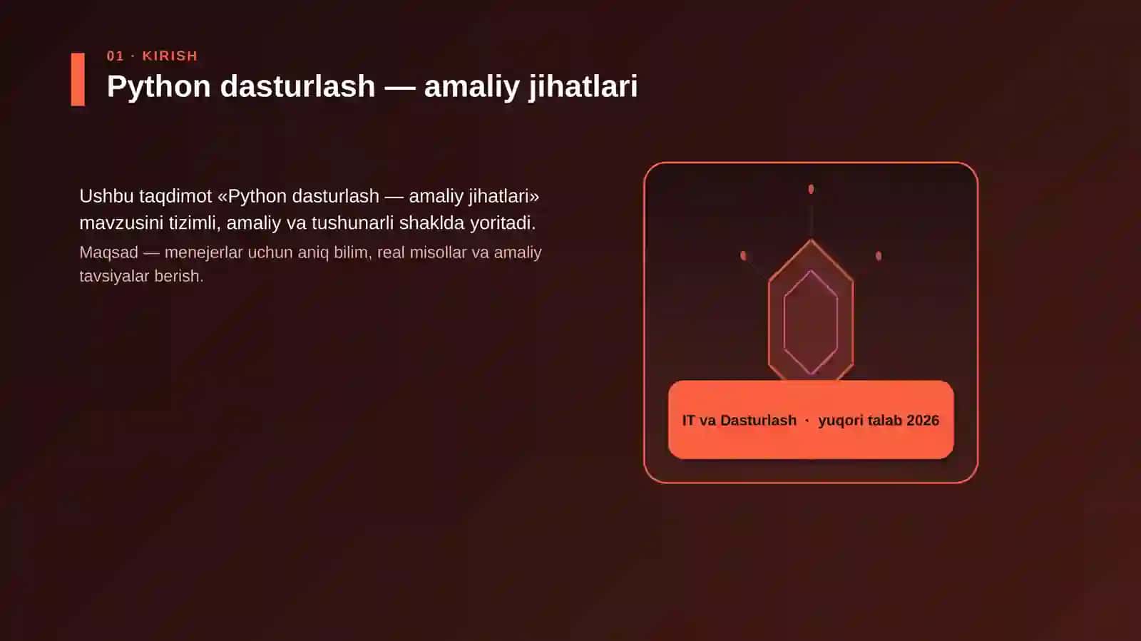 Python dasturlash — amaliy jihatlari 3
