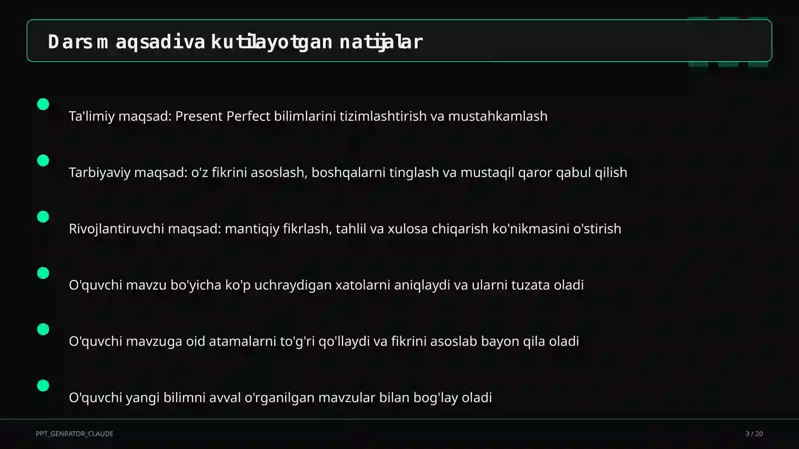 Present Perfect (8-sinf) 3