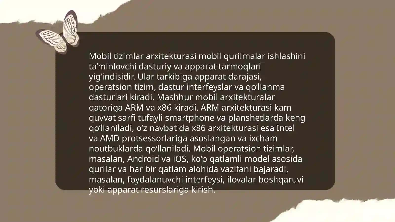 Mobil tizimlar uchun mòljallangan protsessorlar 3