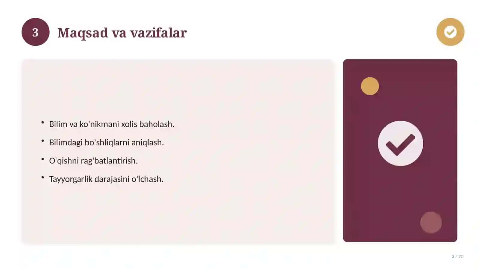 Matematika fanidan 4-sinf: mavzulashtirilgan nazorat ishi 3