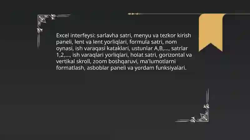 Excel dasturi 3