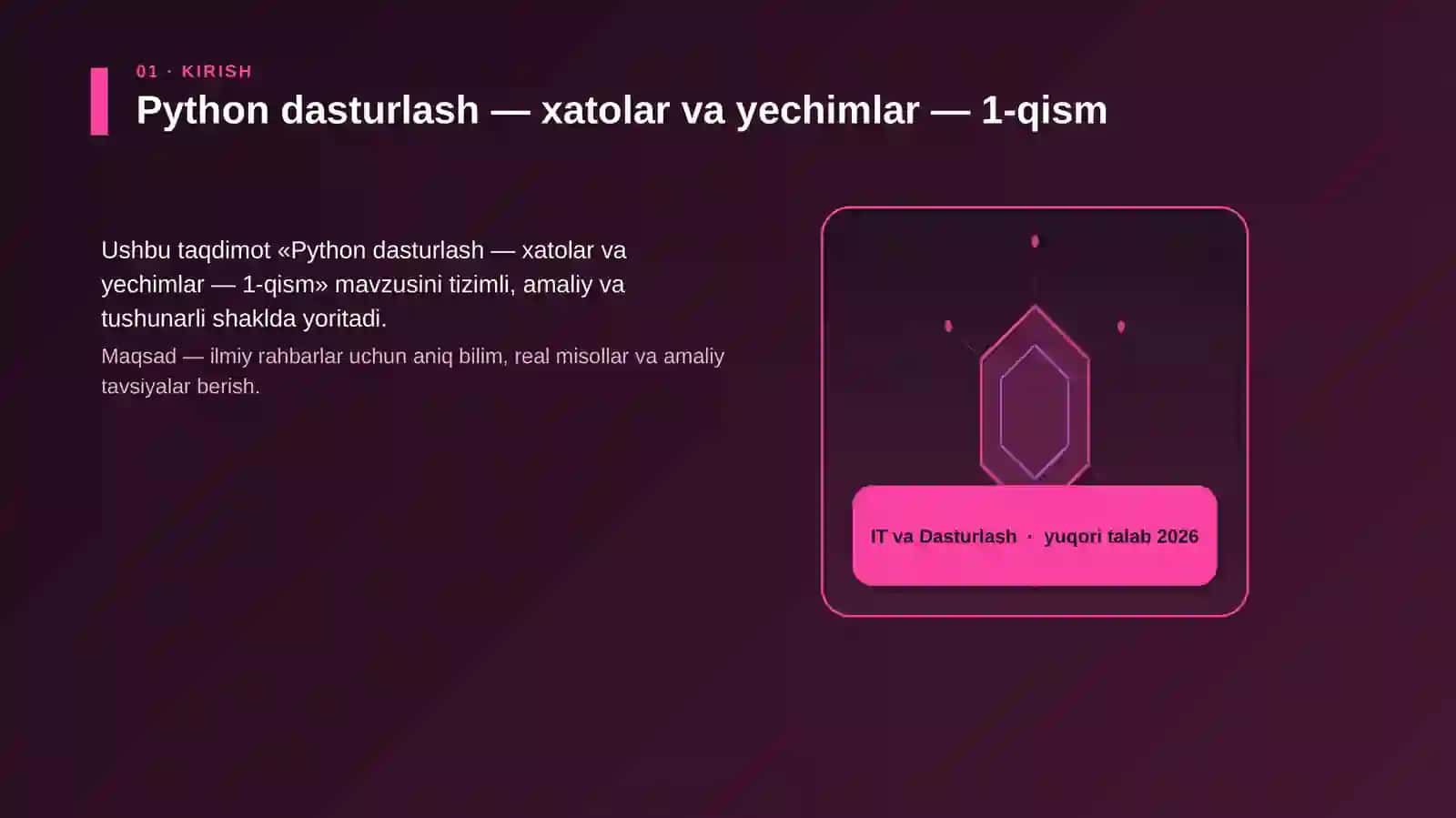Python dasturlash — xatolar va yechimlar — 1-qism 3