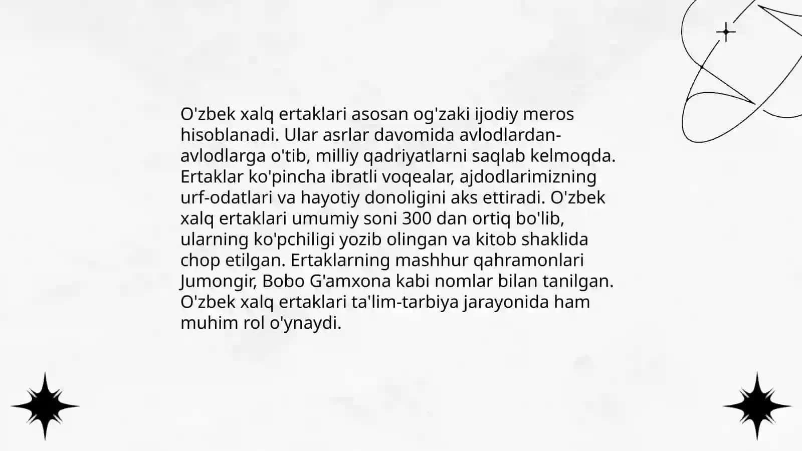 O'zbek xalq ertaklari 3