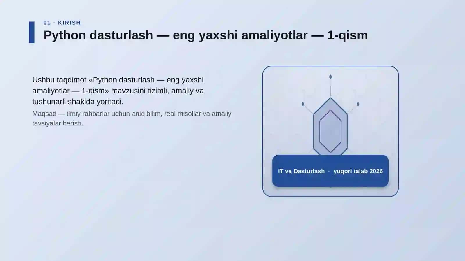Python dasturlash — eng yaxshi amaliyotlar — 1-qism 3