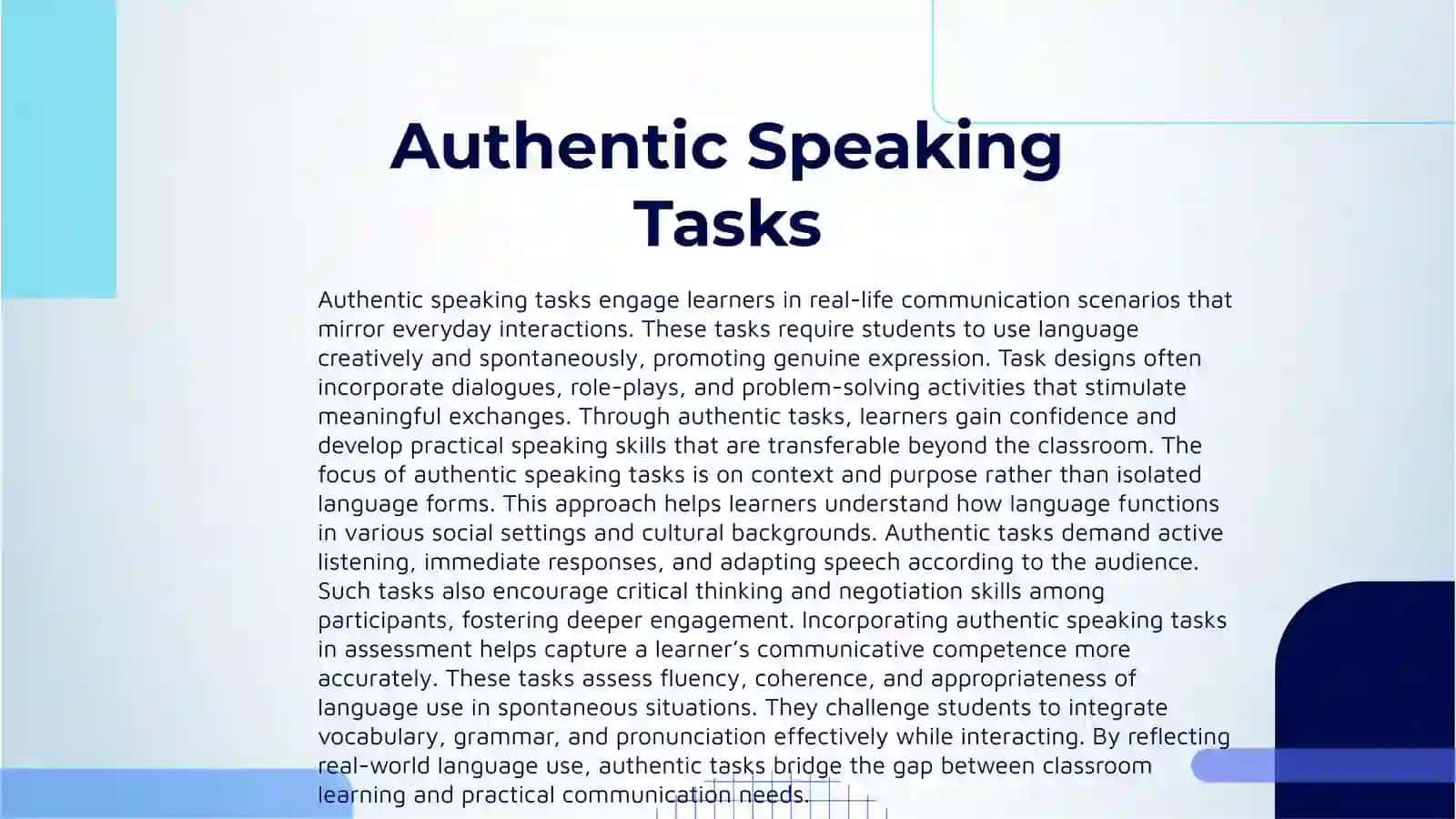 INTERACTIVE SPEAKING TASK FOR ASSESSMENT 3