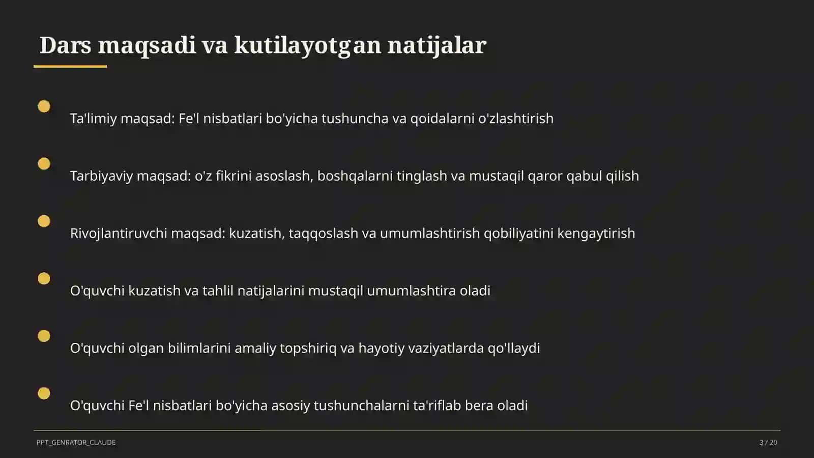 Fe'l nisbatlari (7-sinf) 3