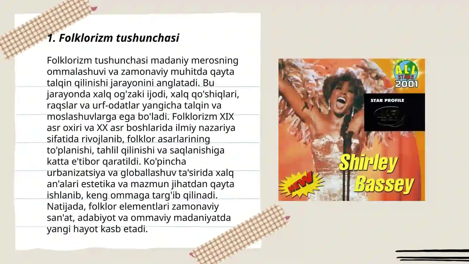 Folklor va badiiy adabiyot munisabatlari. Folklorizm tushunchasi 3