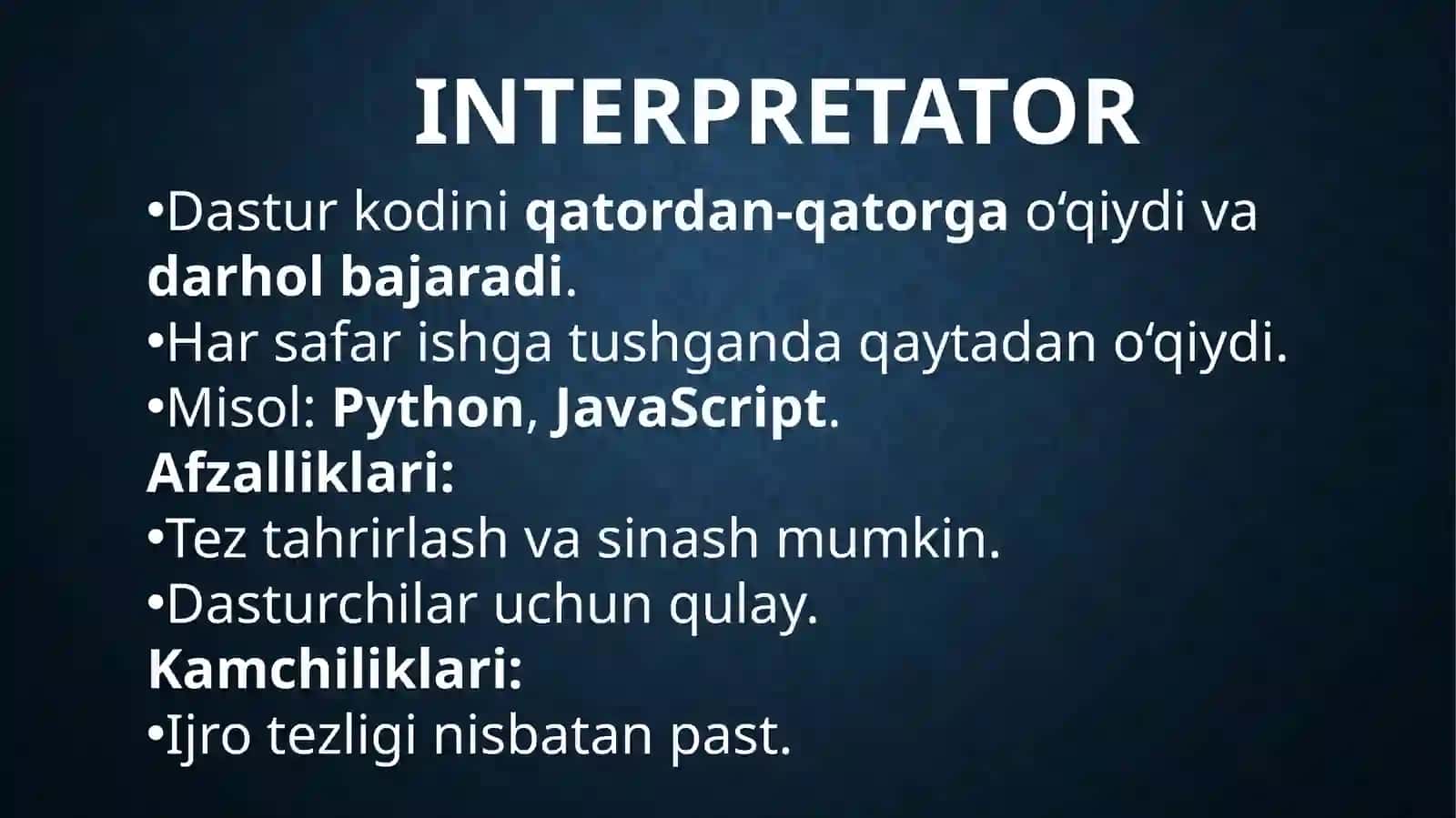 Interpretatorlar va kompilyatorlar 3