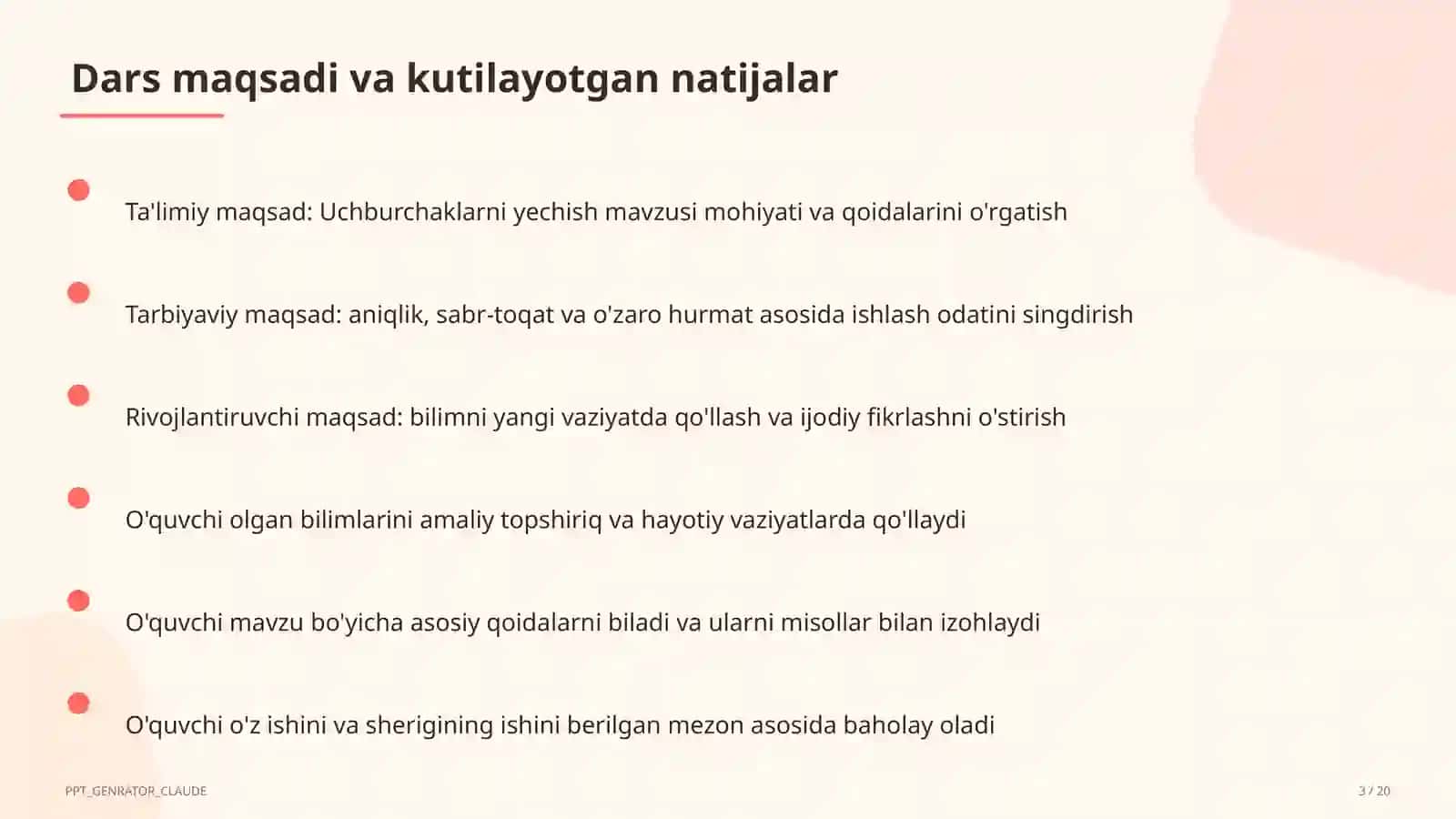 Uchburchaklarni yechish (9-sinf) 3